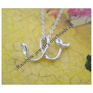 Sterling Silver Pendants platina plating, Alphabet(Letter) 12.51x22.72mm, Sold by PC