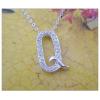 Sterling Silver Pendants platina plating, Alphabet(Letter) 19x10mm, Sold by PC