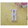 Sterling Silver Pendants platina plating, Alphabet(Letter) 18.6x7.6mm, Sold by PC