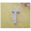 Sterling Silver Pendants platina plating, Alphabet(Letter) 19.5x12mm, Sold by PC