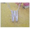 Sterling Silver Pendants platina plating, Alphabet(Letter) 19x12mm, Sold by PC