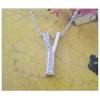 Sterling Silver Pendants platina plating, Alphabet(Letter) 19x8.5mm, Sold by PC