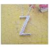 Sterling Silver Pendants platina plating, Alphabet(Letter) 20x11mm, Sold by PC