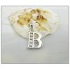 Sterling Silver Pendants platina plating, Alphabet(Letter) with Zircon 17.89x8.79mm, Sold by PC