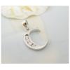 Sterling Silver Pendants platina plating, Alphabet(Letter) with Zircon 19.25x10.24mm, Sold by PC