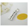 Sterling Silver Pendants platina plating, Alphabet(Letter) with Zircon 19.5x4.5mm, Sold by PC