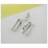 Sterling Silver Pendants platina plating, Alphabet(Letter) with Zircon 22x15mm, Sold by PC