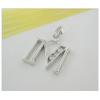 Sterling Silver Pendants platina plating, Alphabet(Letter) with Zircon 22x15mm, Sold by PC