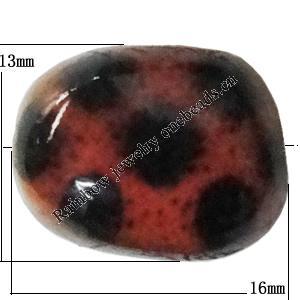 Imitate Animal skins Acrylic Beads, Painted Spray-paint, Oval 16x13mm Hole:2mm, Sold by Bag