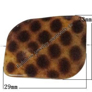 Imitate Animal skins Acrylic Beads, Painted Spray-paint, 29x23mm Hole:1.5mm, Sold by Bag