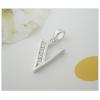 Sterling Silver Pendants platina plating, Alphabet(Letter) with Zircon 18x10mm, Sold by PC