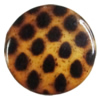 Imitate Animal skins Acrylic Beads, Painted Spray-paint, Flat Round 25mm Hole:1mm, Sold by Bag