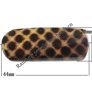 Imitate Animal skins Acrylic Beads, Painted Spray-paint, 44x20mm Hole:2mm, Sold by Bag