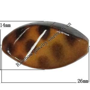 Imitate Animal skins Acrylic Beads, Painted Spray-paint, 26x14mm Hole:2.5mm, Sold by Bag