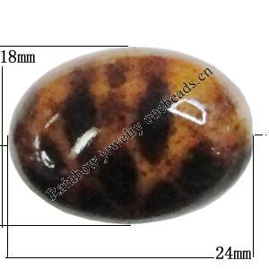 Imitate Animal skins Acrylic Beads, Painted Spray-paint, Oval 24x18mm Hole:2.5mm, Sold by Bag