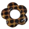 Imitate Animal skins Acrylic Beads, Painted Spray-paint, Flower 32mm,12mm Hole:1mm, Sold by Bag
