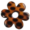 Imitate Animal skins Acrylic Beads, Painted Spray-paint, Flower 26mm,5.5mm Hole:1mm, Sold by Bag