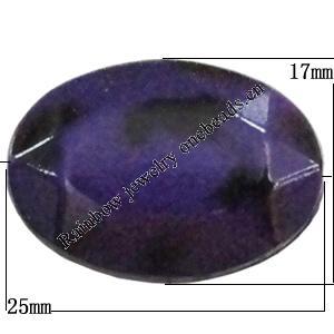 Imitate Animal skins Acrylic Beads, Painted Spray-paint, Faceted Flat Oval 25x17mm Hole:2mm, Sold by Bag