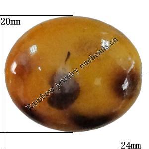 Imitate Animal skins Acrylic Beads, Painted Spray-paint, Flat Oval 24x20mm Hole:2mm, Sold by Bag