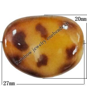 Imitate Animal skins Acrylic Beads, Painted Spray-paint, 27x20mm Hole:2mm, Sold by Bag