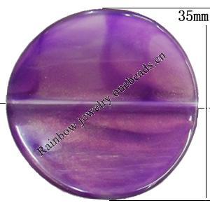Dichroic Solid Acrylic Beads, Flat Round 35mm Hole:1mm, Sold by Bag