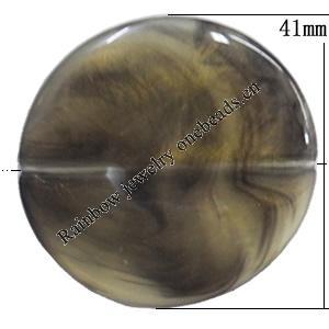 Dichroic Solid Acrylic Beads, Flat Round 41mm Hole:1mm, Sold by Bag