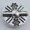 Bead Zinc Alloy Jewelry Findings Lead-free, Flat Round 13mm, Hole:1mm Sold by Bag