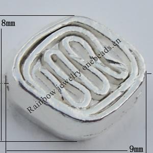 Bead Zinc Alloy Jewelry Findings Lead-free, 9x8mm, Hole:1mm Sold by Bag