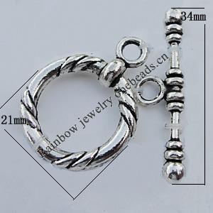 Clasp Zinc Alloy Jewelry Findings Lead-free, 21x28mm,34x10mm Hole:3mm Sold by KG