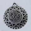 Pendant Zinc Alloy Jewelry Findings Lead-free, 24x27mm Hole:1.2mm Sold by Bag