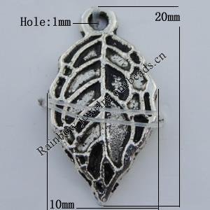 Pendant Zinc Alloy Jewelry Findings Lead-free, 10x20mm Hole:1mm Sold by Bag