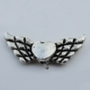 Bead Zinc Alloy Jewelry Findings Lead-free, Wing 22x10mm, Hole:1mm Sold by KG