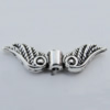 Bead Zinc Alloy Jewelry Findings Lead-free, Wing 23x7mm, Hole:1mm Sold by KG