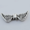 Bead Zinc Alloy Jewelry Findings Lead-free, Wing 21x8mm, Hole:1mm Sold by KG