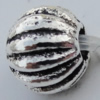 Bead Zinc Alloy Jewelry Findings Lead-free, Fluted Round 4mm, Hole:0.5mm Sold by Bag