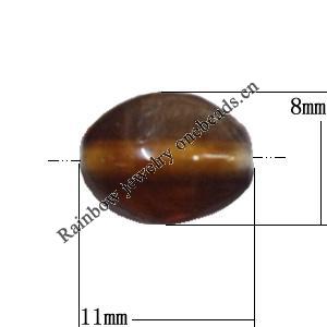 Dichroic Solid Acrylic Beads, Horse Eye 11x8mm Hole:1.5mm, Sold by Bag