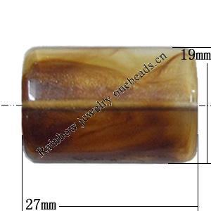 Dichroic Solid Acrylic Beads, Rectangle 27x19mm Hole:1mm, Sold by Bag