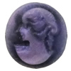 Cameos Resin Beads, No-Hole Jewelry findings, 15mm, Sold by Bag
