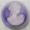 Cameos Resin Beads, No-Hole Jewelry findings, 25mm, Sold by Bag