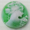 Cameos Resin Beads, No-Hole Jewelry findings, 28mm, Sold by Bag