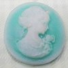Cameos Resin Beads, No-Hole Jewelry findings, 30x28mm, Sold by Bag