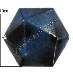 Imitate Animal skins Acrylic Beads, Painted Spray-paint, Polyhedron 19mm Hole:1mm, Sold by Bag