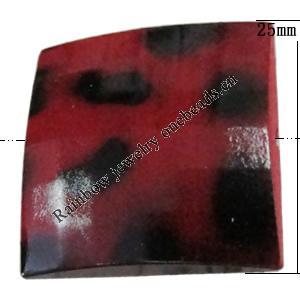 Imitate Animal skins Acrylic Beads, Painted Spray-paint, Faceted Square 25mm Sold by Bag