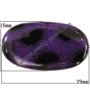 Imitate Animal skins Acrylic Beads, Painted Spray-paint, Flat Oval 29x16mm Hole:1mm, Sold by Bag