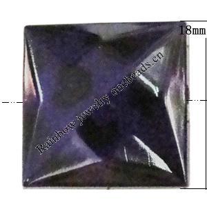 Imitate Animal skins Acrylic Beads, Painted Spray-paint, Faceted Square 18mm Hole:1mm, Sold by Bag