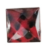 Imitate Animal skins Acrylic Beads, Painted Spray-paint, Faceted Square 25mm Hole:1mm, Sold by Bag