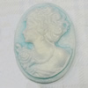 Cameos Resin Beads, No-Hole Jewelry findings, 37x28mm, Sold by Bag