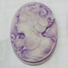 Cameos Resin Beads, No-Hole Jewelry findings, 36x27mm, Sold by Bag