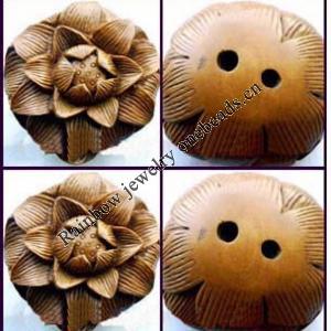 Hand-carved Boxwood Netsuke Lotus ,2-inch, Sold by PC