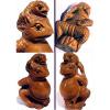 Hand-carved Boxwood Netsuke Sumo Frog with Baby,2-inch, Sold by PC